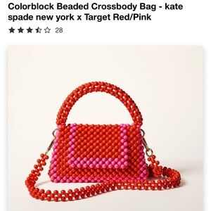 Colorblock Beaded Crossbody Bag - Target Kate Spade Red and Pink Handbag NWT